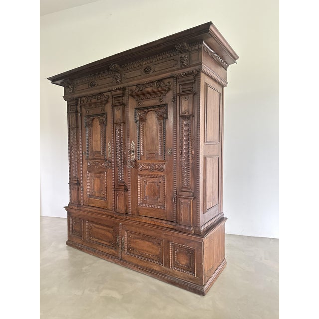 An imposing museum-quality facade cabinet from the late Renaissance period, circa 1620, whose history can be traced...