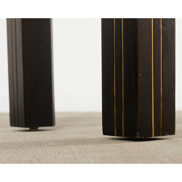 Brass Inlay Parsons Console Table by John Richardson For Sale - Image 12 of 18