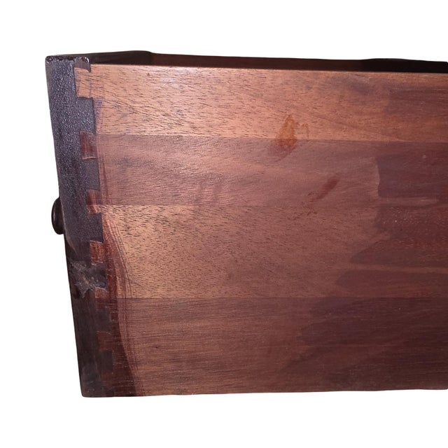 Antique Mahogany Bow-Front Sideboard Server With Drawers & Curved Storage For Sale - Image 6 of 11