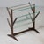 Burnt Umber Mid Century Mahogany Side Table With Magazine Rack and Brass Detail For Sale - Image 8 of 11