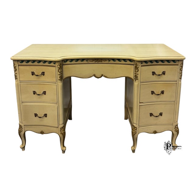 Vintage Drexel French Shabby Chic Style Vanity & Chair For Sale - Image 12 of 12