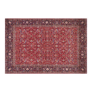 Vintage Hand-Knotted Wool Rug – 9'10" X 13'4" – Red & Blue Allover