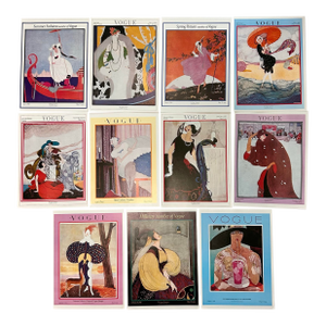 Vintage Vogue Magazine Cover Fashion Illustration Prints – Set of 11