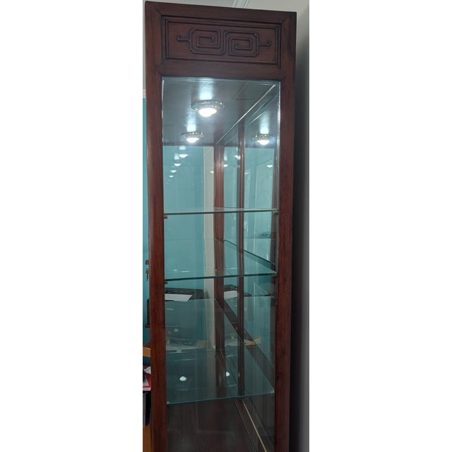 1980s Chinese Solid Hardwood Display Cabinet/Curio Hutch For Sale - Image 9 of 10