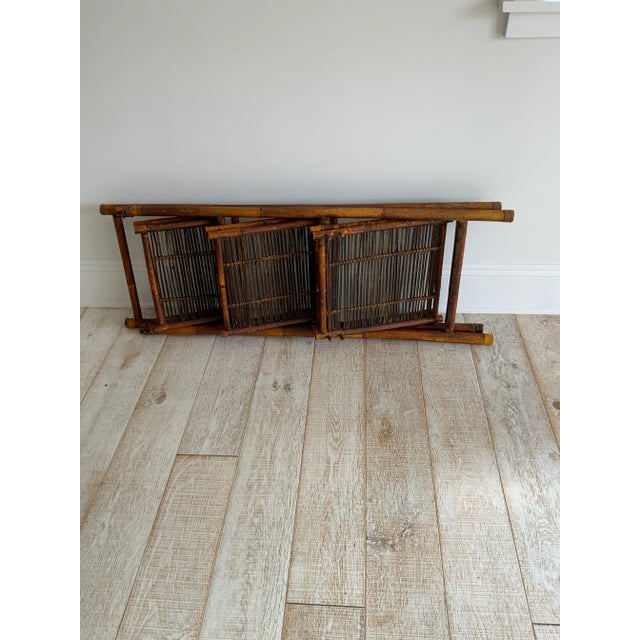 1960s Rustic Cottage-Style Folding Bamboo Etagere For Sale In Los Angeles - Image 6 of 13
