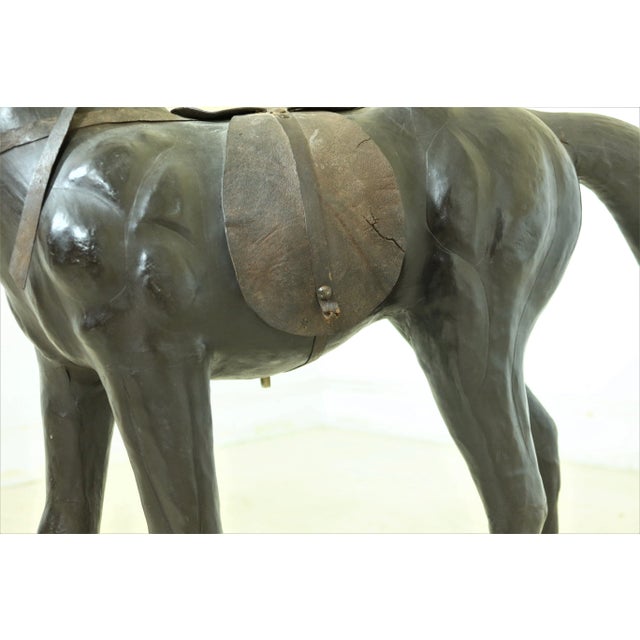 Vintage Leather Horse Equestrian Statue For Sale - Image 12 of 13