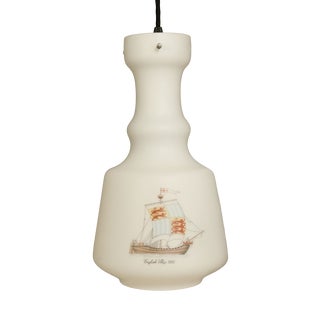 Vintage Caravel Opaline Glass Pendant, 1960s For Sale