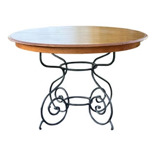 Ethan Allen Legacy Iron and Maple Bistro Dining Table For Sale