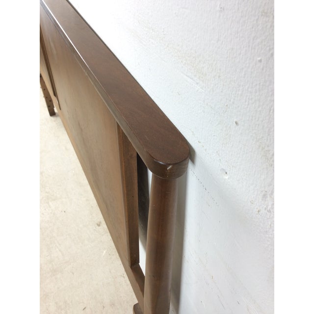 Mid Century Modern Walnut Headboard With Turned Wood Frame For Sale - Image 11 of 18
