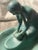 Ceramic Van Briggle Pottery Vintage Ming Blue Native American Indian Girl Grinding Corn Maize For Sale - Image 7 of 12