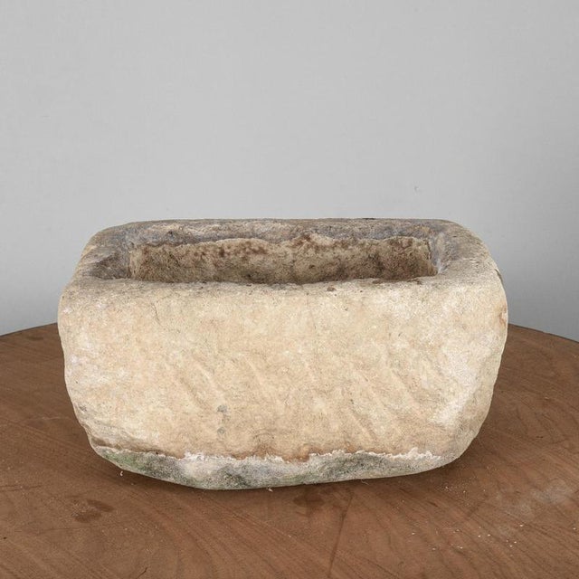 Rectangular Carved Stone Garden Planter For Sale - Image 17 of 17