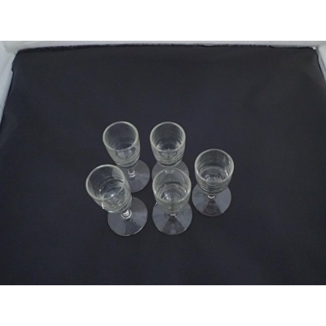 1970s Mid Century Clear Shot Glasses - Set of 5 For Sale - Image 5 of 5