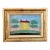 Antique 19th Century American Folk Art Primitive Eglomise Reverse Painting on Glass of a Federal House in a Landscape For Sale