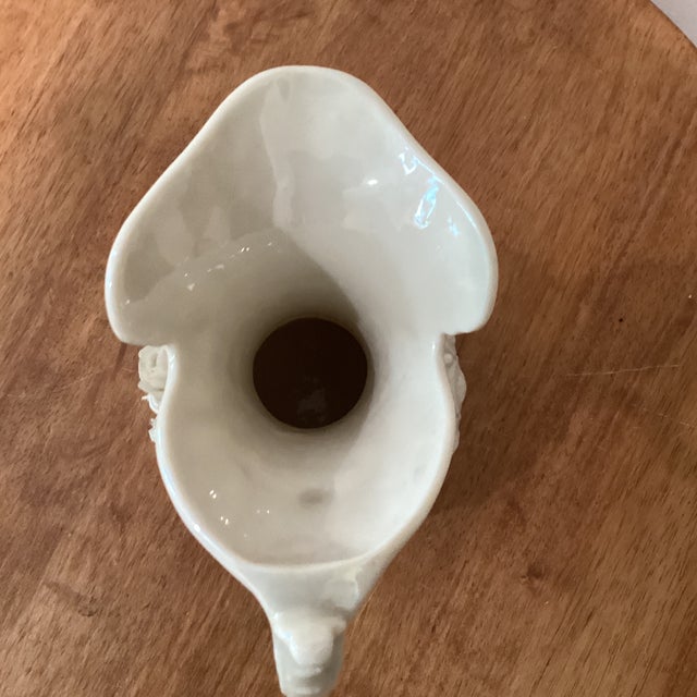 Eggshell Antique Original Belleek Encrusted Porcelain Aberdeen Jug/Pitcher Black Mark (1891-1926) For Sale - Image 8 of 12