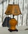 1940s Eggyolk Chinese &Terracotta Color Lamp With Custom Floral With Hand Painted Parchment Shade For Sale - Image 17 of 18