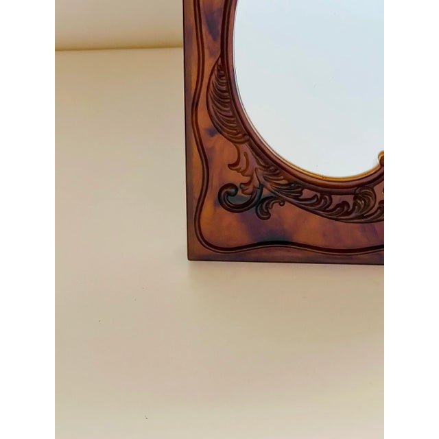 Early 20th Century Vintage Marbled Scrollwork Small Mirror For Sale - Image 5 of 8