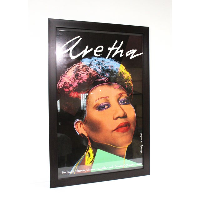 Black Andy Warhol Aretha Franklin Record Store Prom Poster 1986 For Sale - Image 8 of 8