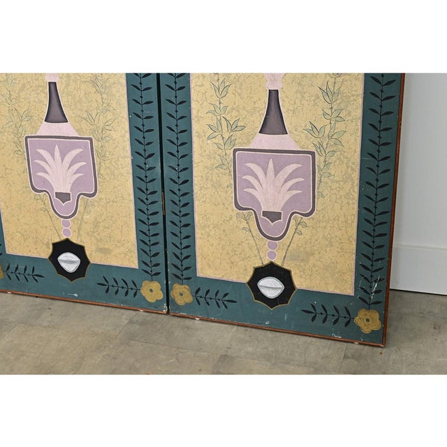 Wood English Early 20th Century Bloomsbury Group Folding Screen For Sale - Image 7 of 15