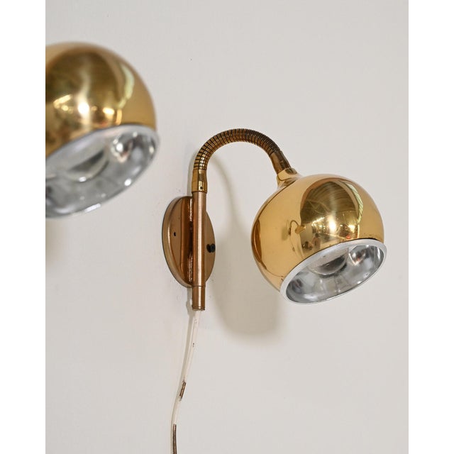 Gold Brass Wall Lamps by Möllers Armatur Eskilstuna, 1950s, Set of 2 For Sale - Image 8 of 11