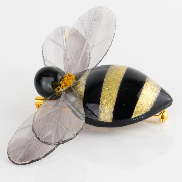 Cilea Paris designed this stunning, dimensional honey bee brooch. This rare fantasy-inspired artisanal resin brooch...
