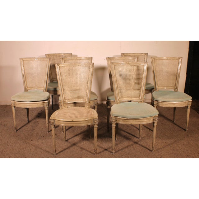 Napoleon III Louis XVI Style Chairs in Polychrome Wood, 1890s, Set of 12 For Sale - Image 4 of 16