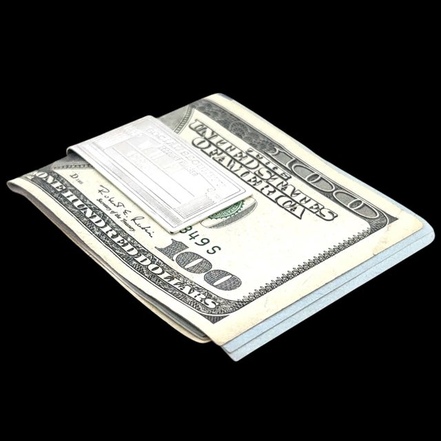 Contemporary Late 20th Century Tiffany & Co Social Security Money Clip Sterling Silver Estate For Sale - Image 3 of 9