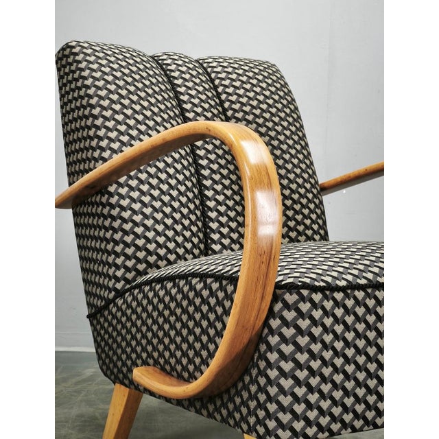 Wood Art Deco Armchair by Jindrich Halabala, Former Czechoslovakia, 1940s For Sale - Image 7 of 12