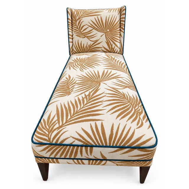 An extraordinary modern chaise lounge designed for relaxed luxury and high-end elegance. Custom upholstered in a premium...