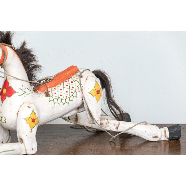 Early 20th Century Vintage Wooden Horse Marionette Puppet For Sale - Image 5 of 8
