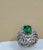 4 Carat Oval Tsavorite & 2.9 Carat Diamond in 18 Karat White Gold Ring Estate For Sale - Image 11 of 18