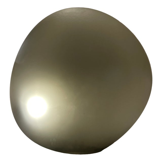 Globular Lamp in Frosted Gray Glass, 1980s For Sale