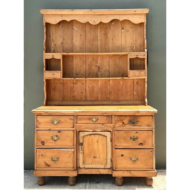 Vintage Primitive Pine Hutch For Sale - Image 10 of 12