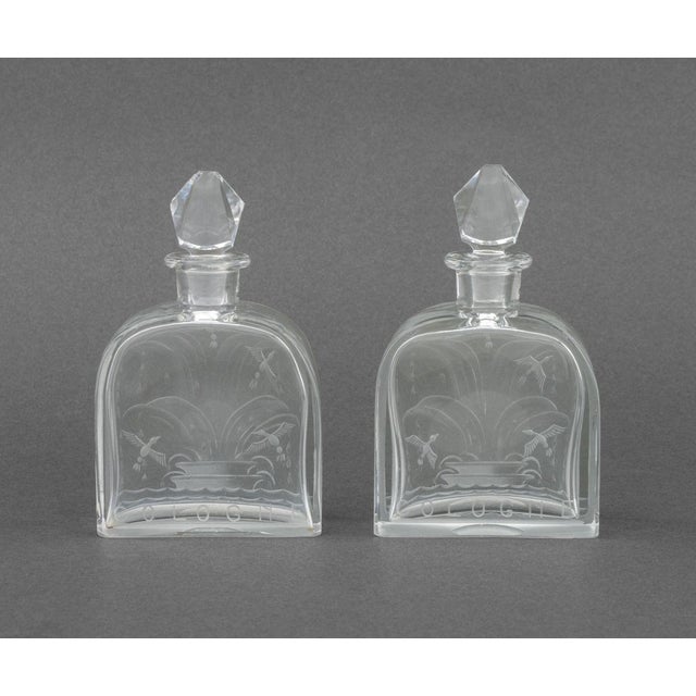 French Etched Glass Perfume Bottles, 5 For Sale In New York - Image 6 of 13