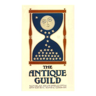 Vintage David Lance Goines, Rare Early "Antique Guild Los Angeles " Poster For Sale