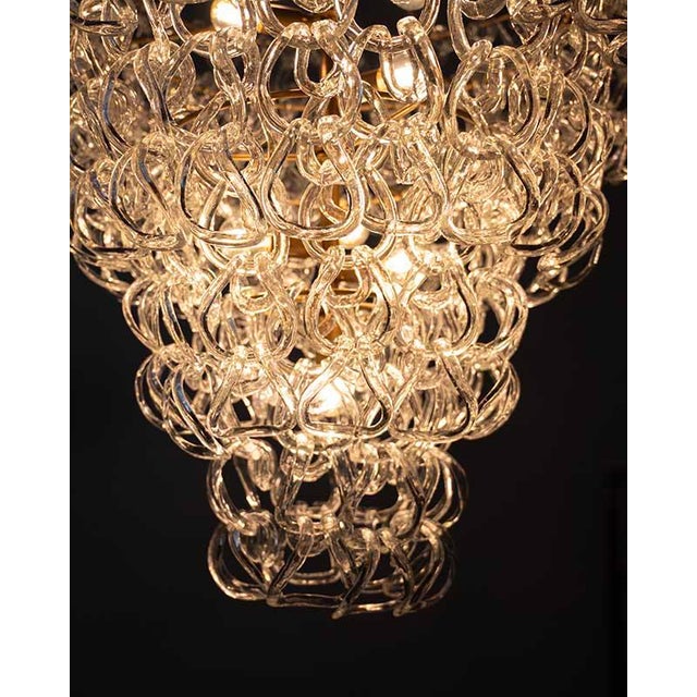 Murano Glass Chandelier by Mangiarotti for Vistosi For Sale - Image 7 of 10