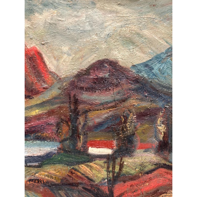 B. Elvsfedt, Hut Between Hills, 1962, Oil on Canvas, Framed For Sale - Image 13 of 18