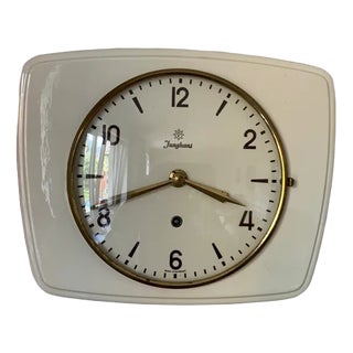 Mechanical Ceramic Wall Clock from Junghans, Germany, 1950s For Sale