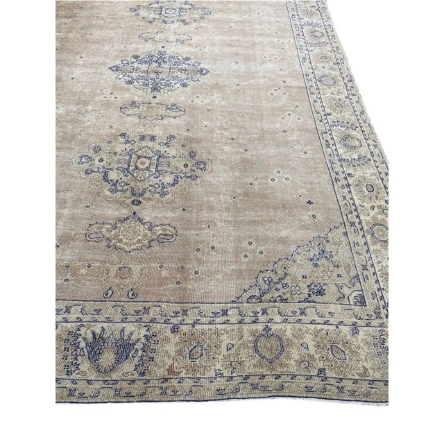 Brown 1950s Old Turkish Sparta Area Rug 10x15 For Sale - Image 8 of 9