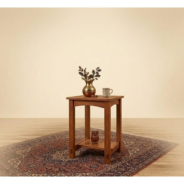Wood (Michael's Cherry) Mission Mortise and Tenon End Table For Sale - Image 7 of 9