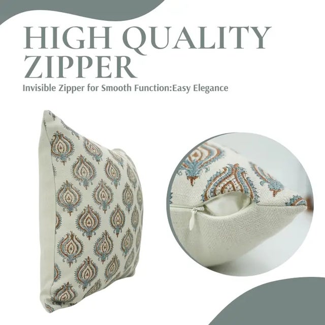 The Uday cushion cover features a hand block print that symbolizes new beginnings and subtle energy. Crafted from a...