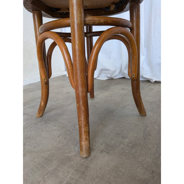 Vintage Bentwood Stools with Blue Upholstered Seats, 1970s, Set of 2 For Sale - Image 11 of 15