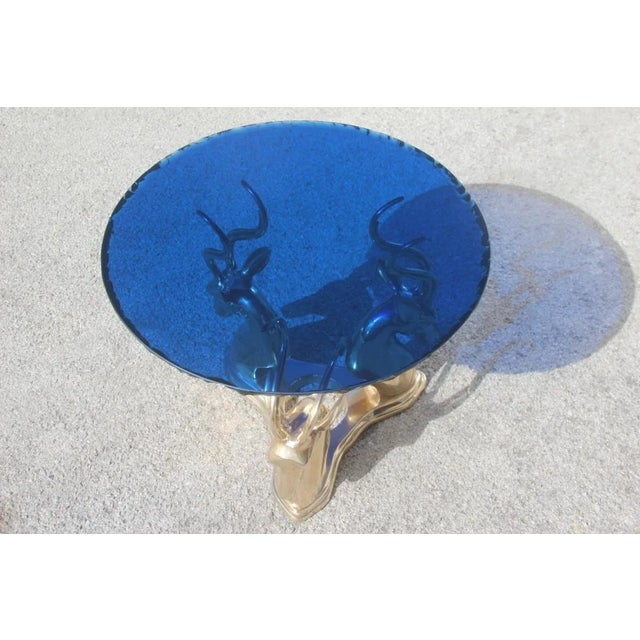 Mid-Century Cobalt & Brass Deer Coffee Table, 1960s For Sale - Image 16 of 18