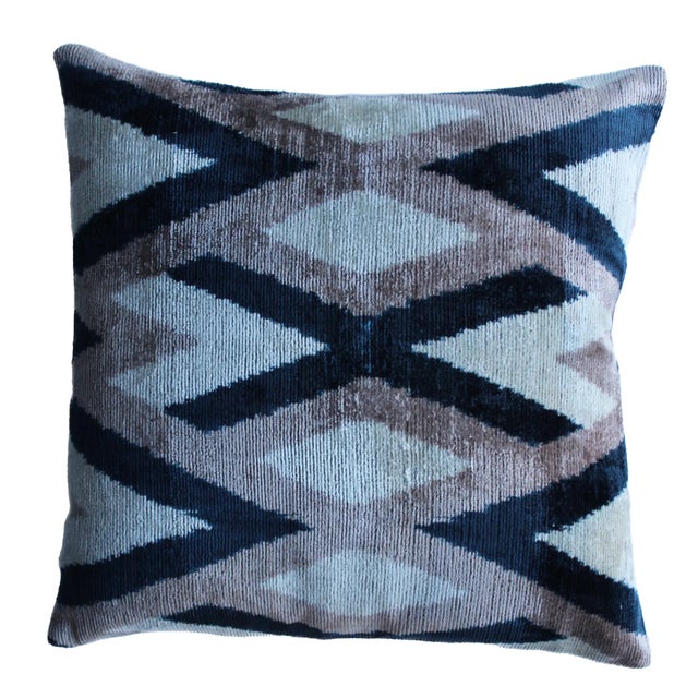Contemporary Decorative Accent Ikat Pillow For Sale - Image 12 of 12