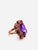 Bochic Capri Vintage Amethyst & Rose Garnet Ring in 18K Gold & Silver For Sale - Image 10 of 11
