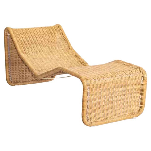 Woven Rattan Chaise Longue by Tito Agnoli, Italy, 1962 For Sale - Image 6 of 6