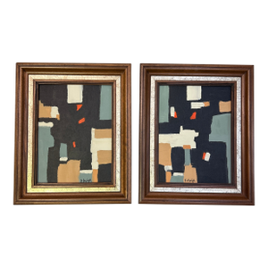 Two Contemporary Original Abstract Paintings by Stephen Heigh “County Line #1-2” - Set of Two