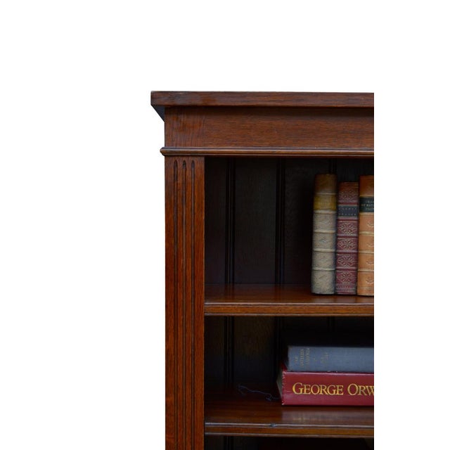 Brown Late Victorian Oak Open Bookcase, 1880s For Sale - Image 8 of 15