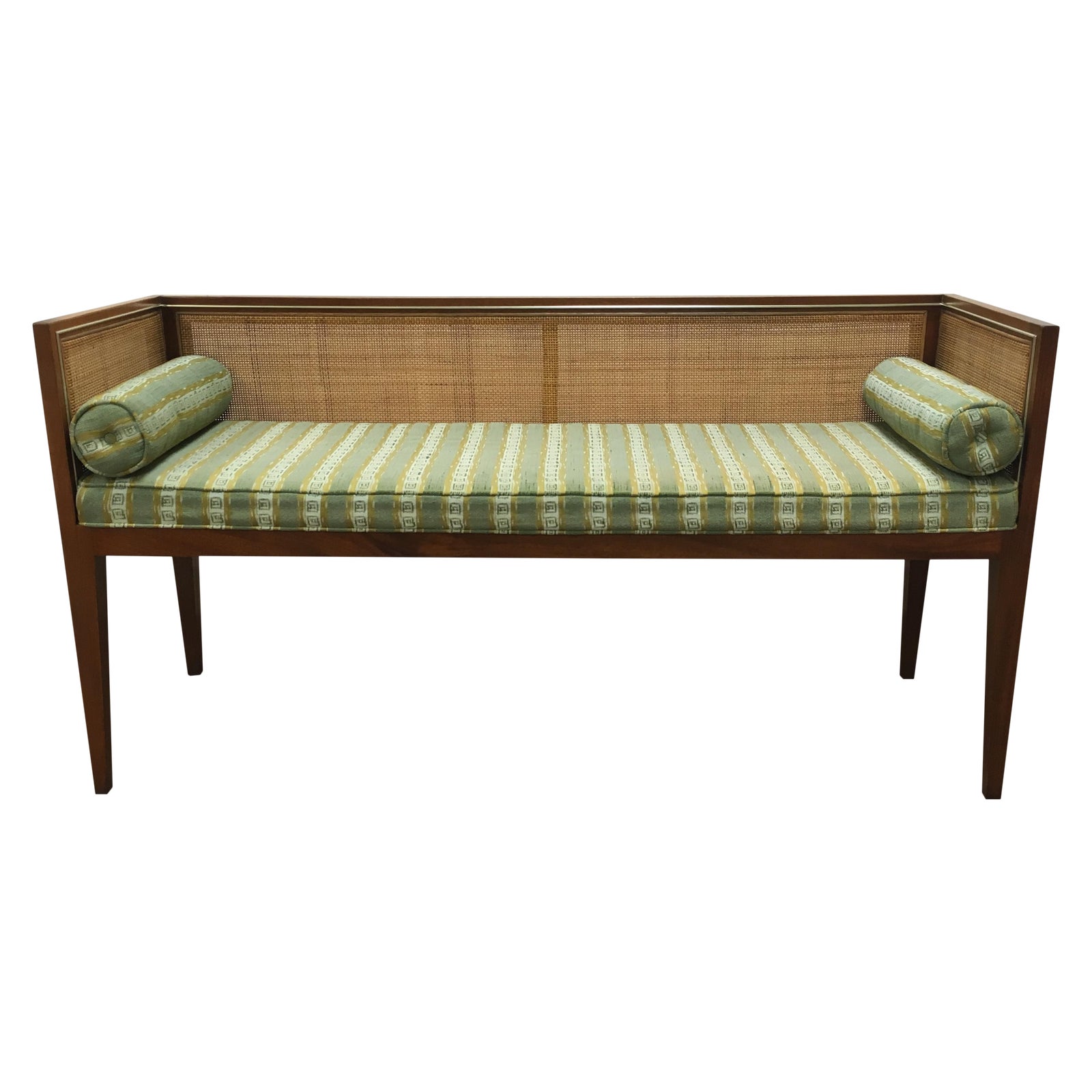 MidCentury Cane Settee Bench Chairish