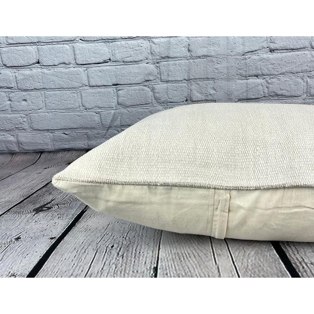 16 x 24 Hemp Pillow Turkish Cushion Natural White Pillow Cushion Cover For Sale - Image 4 of 4