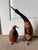 Vintage Peruvian "Mate Burilado" Carved Gourd Bird Sculptures Set of 2 Measurements: Large Bird: 5.0" W × 5.0" D × 16.0" H...